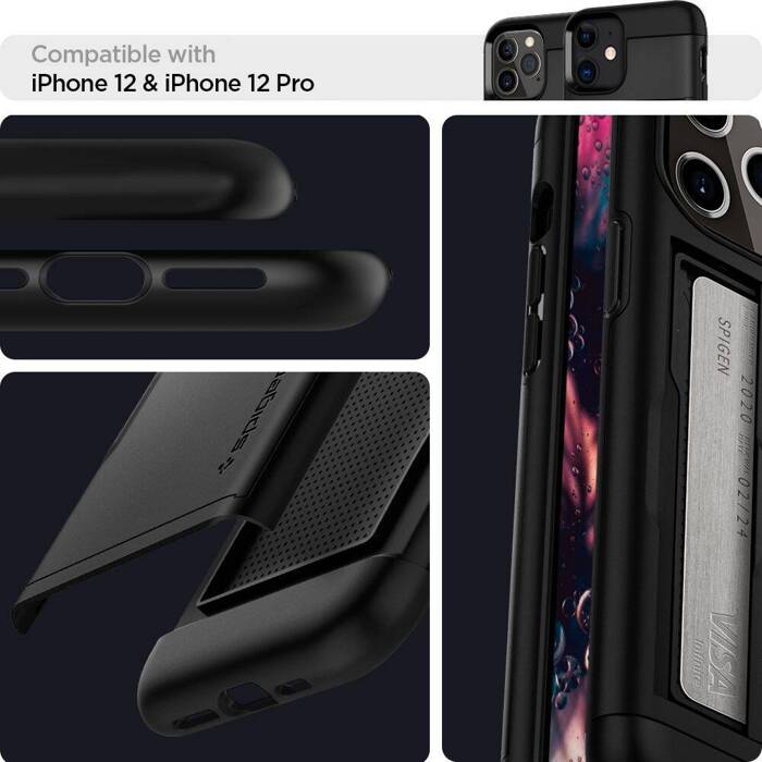 Case Spigen Slim Armor Cs iPhone 12 12 Pro Black Black Case