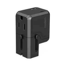 Ładowarka podróżna Choetech PD6038 USB-C USB-A PD 20W USA EU UK AU - czarna