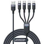 Kabel USB 4w1 USB-A - 2 x USB-C / Lightning / Micro do ładowania i transmisji danych 1.2m Joyroom S-1T4018A18 - czarny