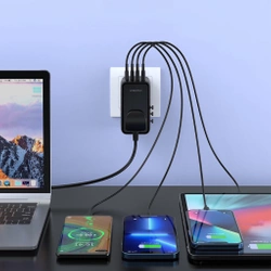 Adapter podróżny Choetech PD6028 EU / US / AUS / UK 2x USB-C 2x USB-A 100W - czarny