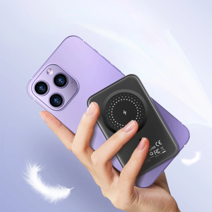 Choetech B655 mini powerbank inductive MagSafe USB-A / USB-C 5000mAh - silver