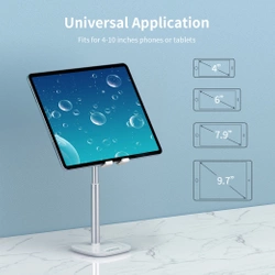 Choetech H035 aluminum stand for a phone or tablet with adjustment - white and silver