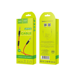 HOCO kabel audio AUX Jack 3,5mm UPA12 z mikrofonem czerwony