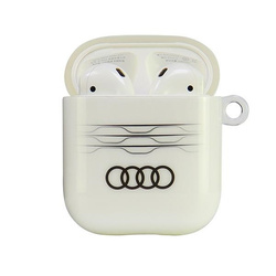 Audi IML Geometric Pattern AirPods 1/2 cover biały/white AU-IMLAP-A6/D3-WE