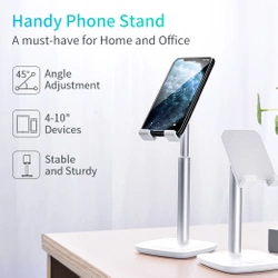 Choetech H035 aluminum stand for a phone or tablet with adjustment - white and silver