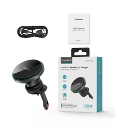 Choetech T204-F magnetic car holder with 15W wireless charging - black