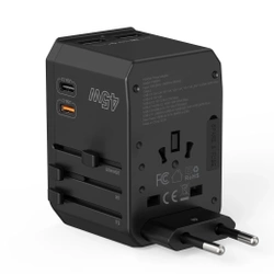 Choetech PD6045 USB-C USB-A 45W GaN Travel Charger with US EU UK AU Plugs - Black