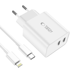 Tech-protect C35w 2-port Network Charger Pd35w + Lightning Cable White