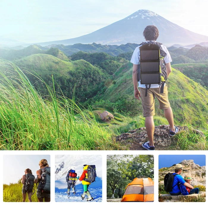 Choetech Foldable Solar Charger 19W 2x USB 2,4A black (SC001)