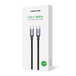 Ugreen kabel przewód USB Typ C - USB Typ C 5 A 100 W Power Delivery Quick Charge 3.0 FCP 480 Mbps 1 m szary (70427 US316)