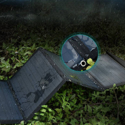 Choetech large foldable solar charger 80W solar photovoltaic USB Type C (Power Delivery) / 2x USB (Quick Charge / 2,4A) (158 x 41 cm) black (SC007)