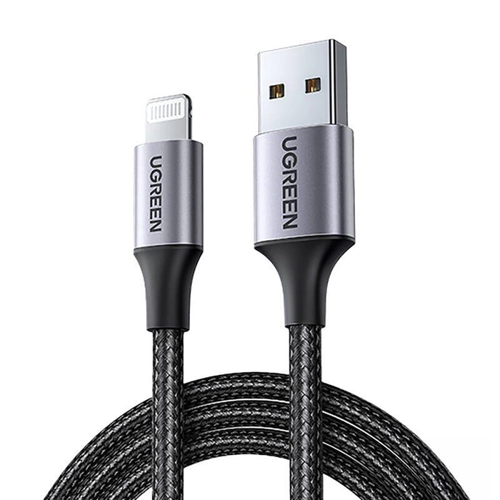 Kabel Lightning do USB UGREEN 2.4A US199, 1.5m (czarny)