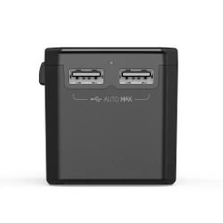 Ładowarka podróżna GaN Choetech PD6045 USB-C USB-A 45W z wtyczkami USA EU UK AU - czarna