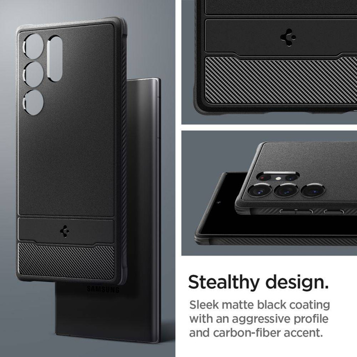 Case Spigen Rugged Armor GALAXY S23 ULTRA MATTE BLACK