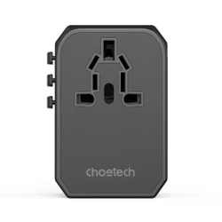 Choetech PD6045 USB-C USB-A 45W GaN Travel Charger with US EU UK AU Plugs - Black