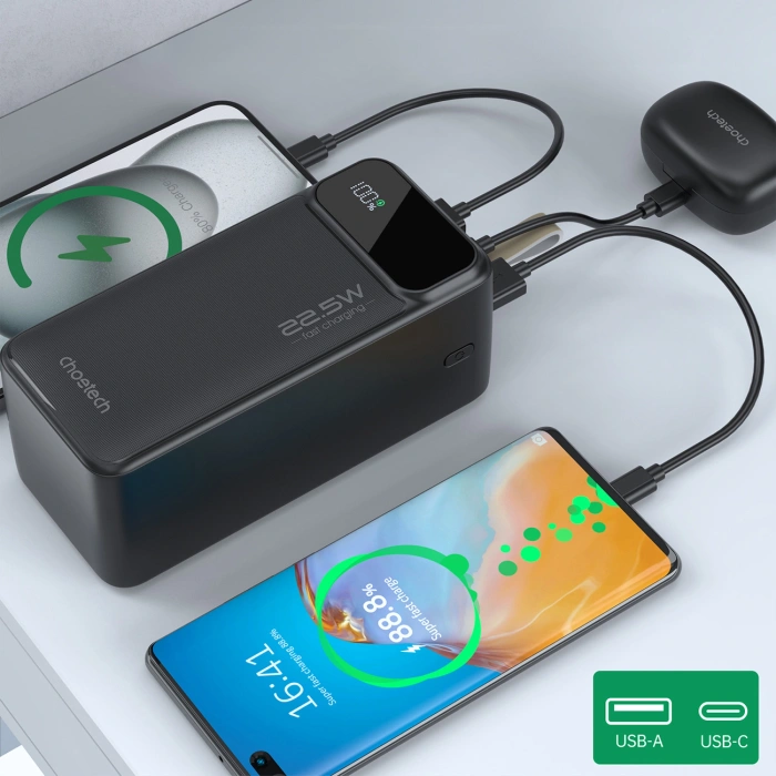 Powerbank Choetech B732 50000 mAh 22.5W PD i QC - czarny