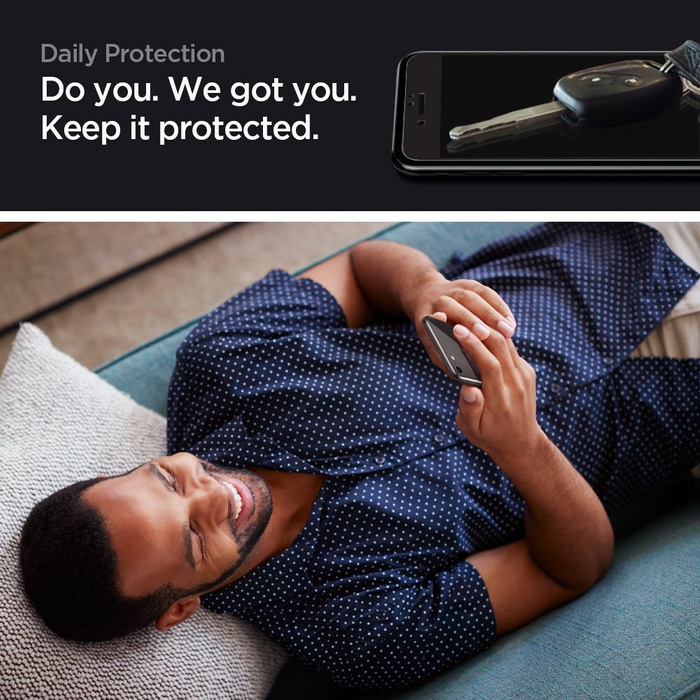 Tempered Glass Spigen Glass fc 2-pack iPhone SE 2022 2020 7 8 Black Black