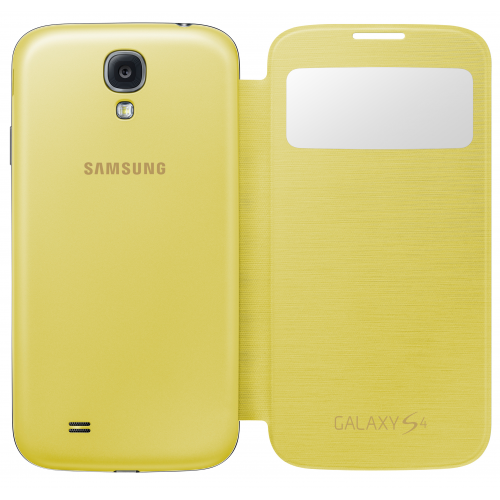 Futerał SAMSUNG Galaxy S4 SIV I9500 I9505 Etui Flip S-VIEW EF-CI950BWEG Żółty