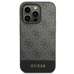 Case Guess iPhone 14 Pro 6.1" grey/grey hard case 4G Stripe Collection