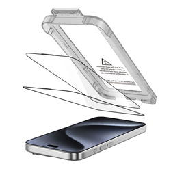 SZKŁO HARTOWANE TECH-PROTECT IPHONE 15 PRO QUICK SET+ 2-PACK CZARNE