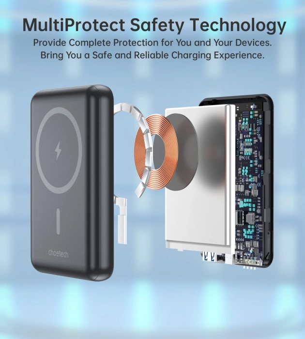 Choetech B662 wireless MagSafe 5000mAh powerbank - black
