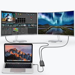 Choetech adapter splitter USB Type C Thunderbolt 3 (40Gbps) - 2x DisplayPort 4K 60Hz black (HUB-D03)