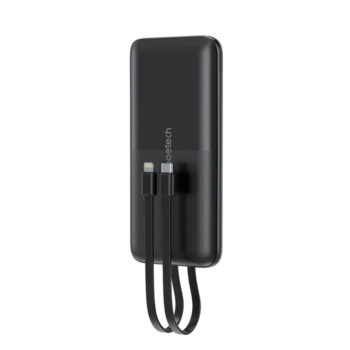 Choetech Powerbank B654 10000mAh 22.5W USB-A / USB-C / micro USB with built-in cable USB-C / Lightning - black