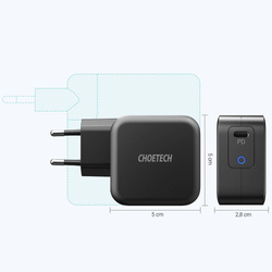 Choetech fast charger GaN USB Type C 61W 3A Power Delivery Black (Q6006)