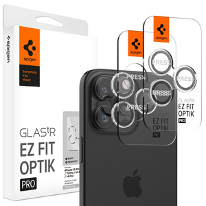 OSŁONA APARATU SPIGEN IPHONE 14 PRO / 14 PRO MAX / 15 PRO / 15 PRO MAX / 16 PRO / 16 PRO MAX / 17 PRO / 17 PRO MAX OPTIK.TR ”EZ FIT” 2-PACK CRYSTAL CLEAR