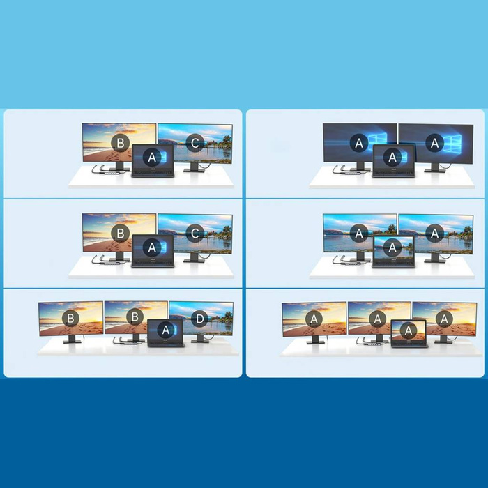 Choetech Multifunction HUB with screensm 12in1 USB-C to USB-C / USB-A / HDMI / VGA / AUX / SD / TF gray (HUB-M26)