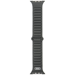 Pasek Audi Logo Synthetic Leather Magnetic Ring do Apple Watch 44/45/46/49mm czarny