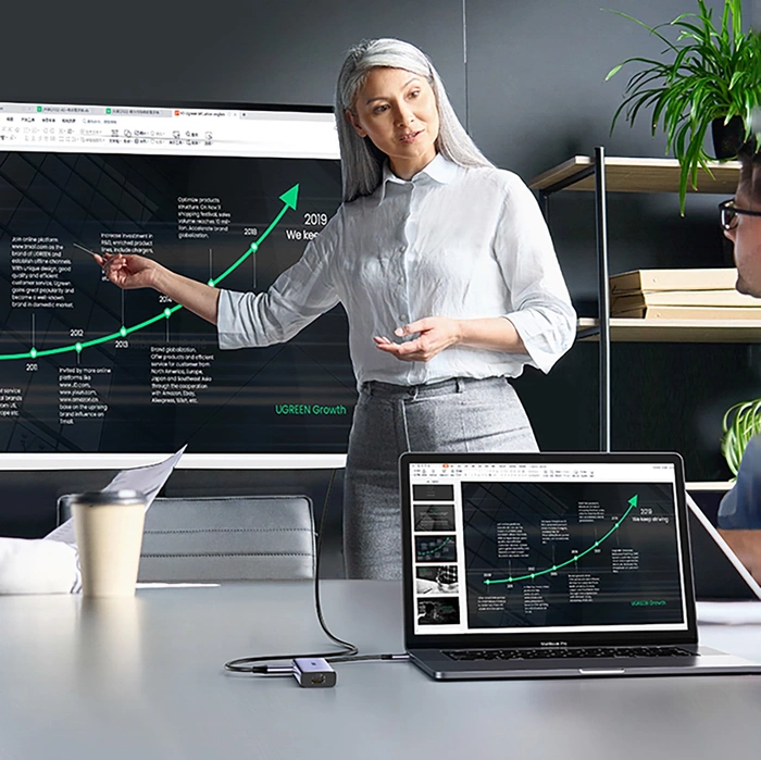 Adapter Hub UGREEN, USB-C do 2x USB 3.0, HDMI, RJ45, SD/TF 90568