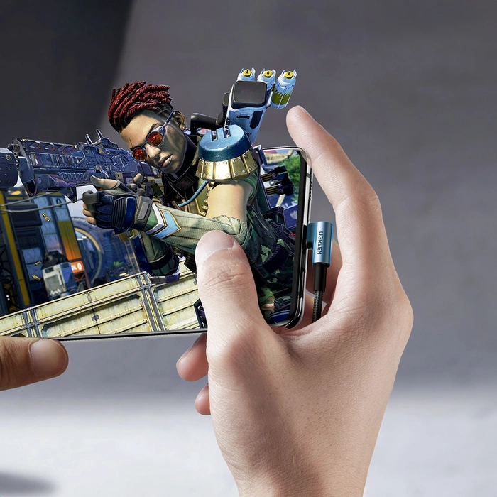 Kabel USB-C do USB-C, kątowy UGREEN US334 5A, PD 100W, 2m (czarny)