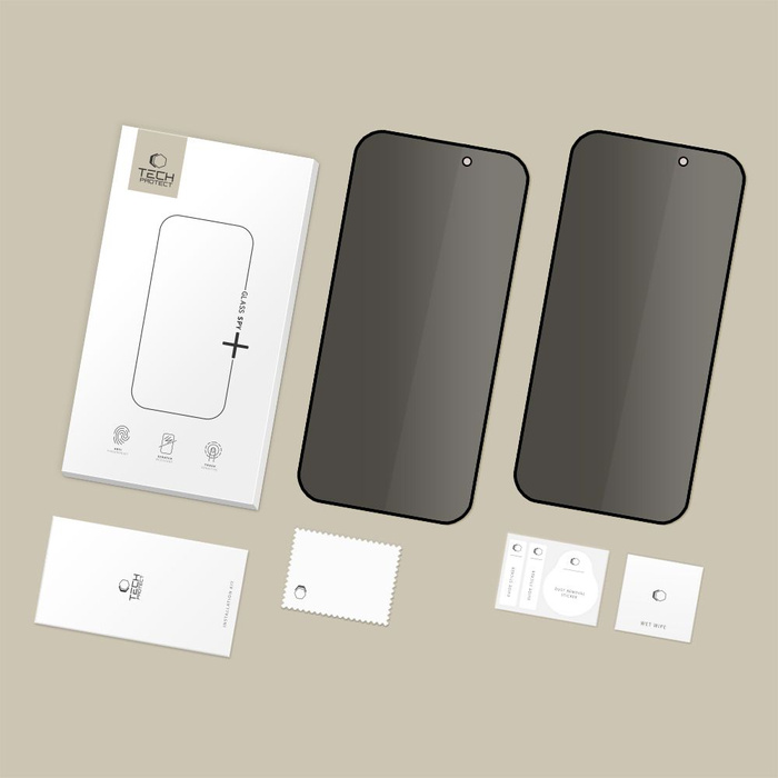 SZKŁO PRYWATYZUJĄCE TECH-PROTECT GLASS SPY+ 2-PACK IPHONE 16 PRO / 17 / 17 PRO PRIVACY