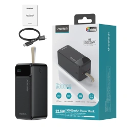 Powerbank Choetech B732 50000 mAh 22.5W PD i QC - czarny
