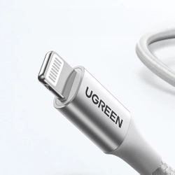 Ugreen kabel przewód USB Typ C - Lightning MFI 1 m 3 A 36 W srebrny (70523)