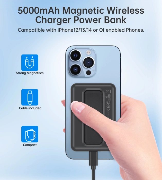 Powerbank Choetech B662 bezprzewodowy MagSafe 5000mAh - czarny