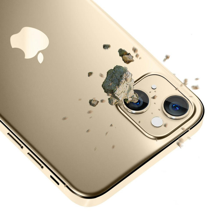 3mk Lens Protection Pro iPhone 14 6.1" gold/gold Protection for camera lens with mounting frame 1pc.