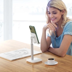 Choetech H035 aluminum stand for a phone or tablet with adjustment - white and silver