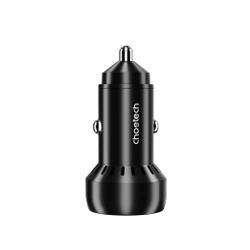 Ładowarka samochodowa Choetech TC0014 USB-C USB-A PD 60W z podświetleniem LED - czarna