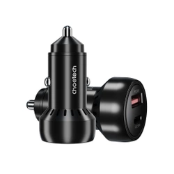 Choetech TC0014 USB-C USB-A PD 60W car charger with LED backlight - black