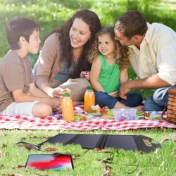 Choetech składana ładowarka solarna słoneczna fotowoltaiczna 19W 2x USB 2,4A czarny (SC001)