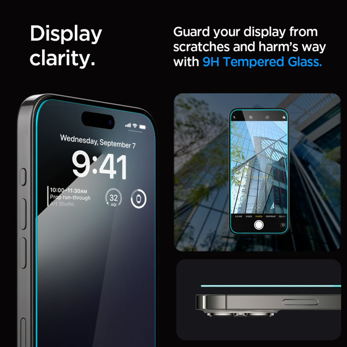 Tempered Glass Spigen Glas.tr "ez Fit" 2-pack iPhone 15 Pro Max Clear