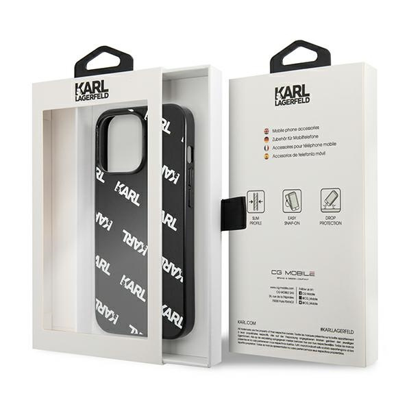 Case KARL LAGERFELD Apple iPhone 13 13 Pro Allover Black Hardcase