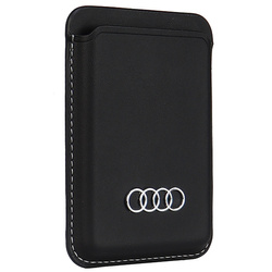 Audi Synthetic Leather Wallet Card Slot czarny/black MagSafe AU-MSCH-Q3/D1-BK