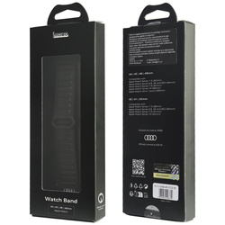 Pasek Audi Logo Synthetic Leather Magnetic Ring do Apple Watch 44/45/46/49mm czarny