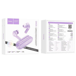 HOCO słuchawki bezprzewodowe / bluetooth stereo TWS Bright true ENC EW39 fioletowe