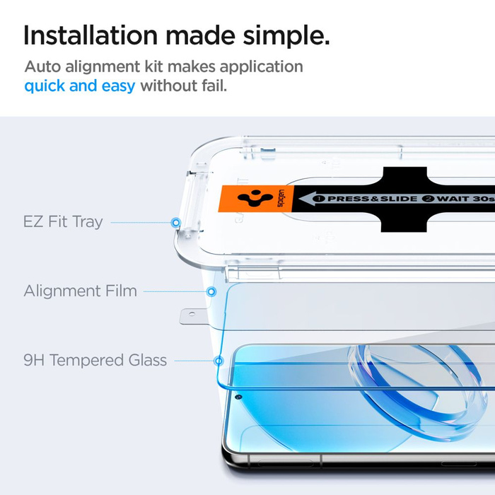 Tempered Glass Spigen GLAS.TR "EZ FIT" 2-PACK GALAXY S23 CLEAR