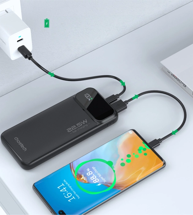 Powerbank Choetech B729 20000mAh 22.5W PD USB-A / USB-C - czarny