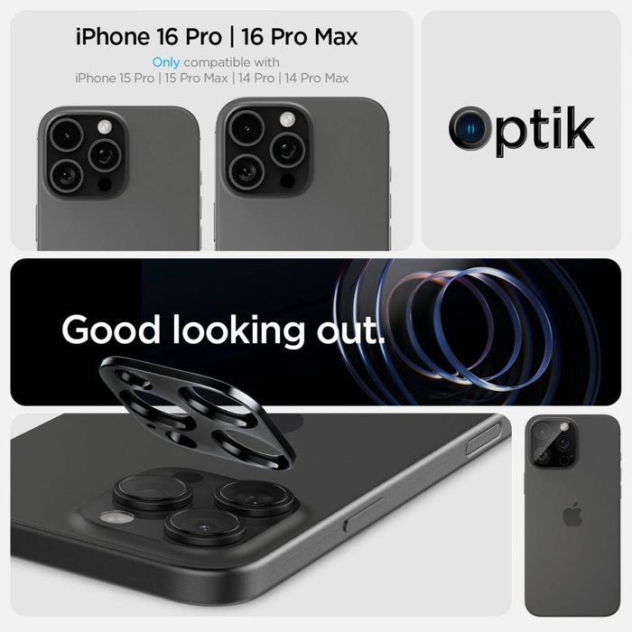 Osłona Aparatu Spigen Optik.tr Camera Protector 2-pack iPhone 14 Pro / 14 Pro Max / 15 Pro / 15 Pro Max Black